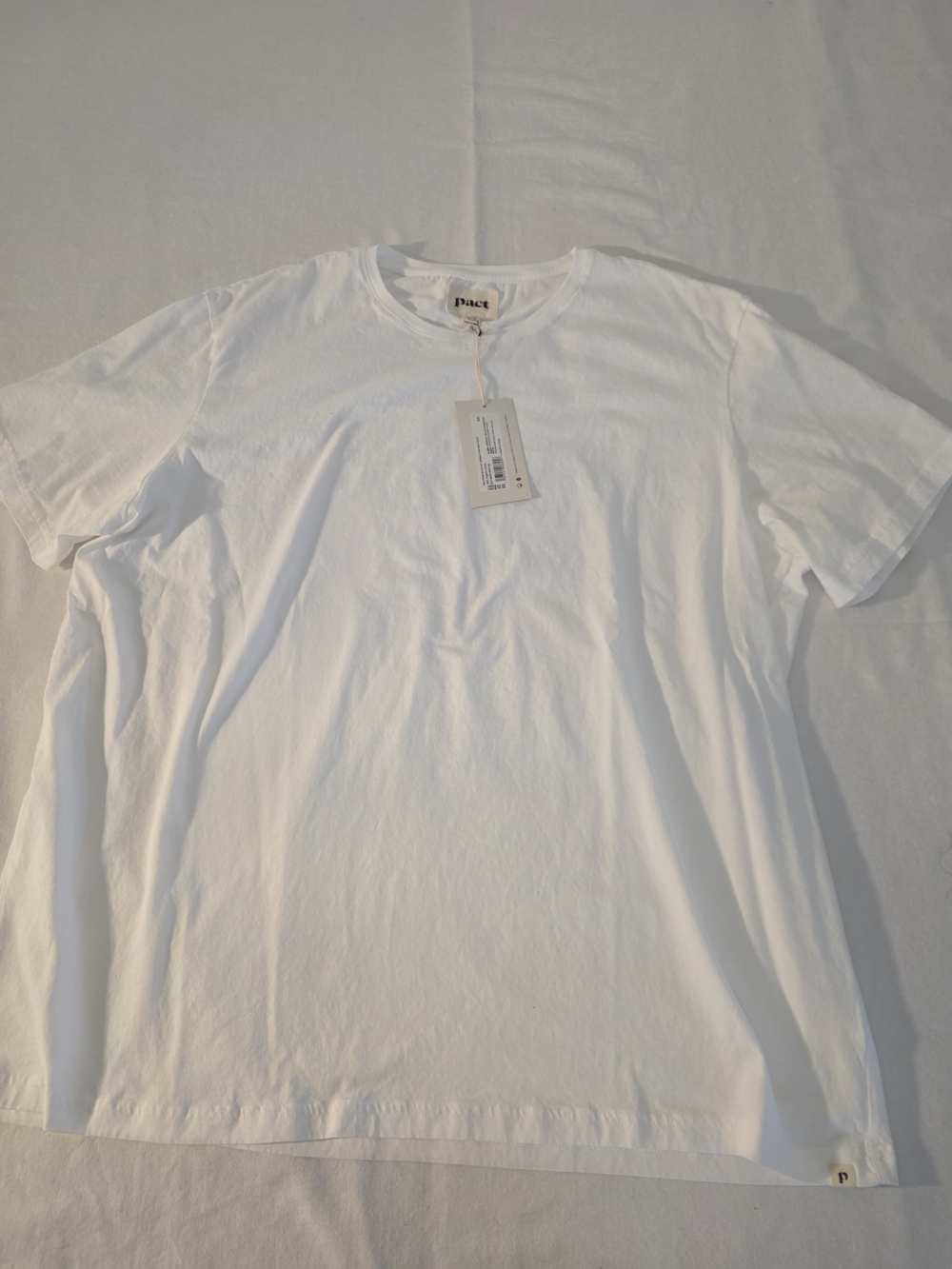 Pact White Short-Sleeve Crew Neck T-Shirt